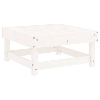 Patio Footstools with Cushions 2pcs White Solid Wood Pine