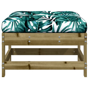 Garden Footstool with Cushion Impregnated Wood Pine