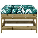 Garden Footstool with Cushion Impregnated Wood Pine