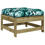 Garden Footstool with Cushion Impregnated Wood Pine