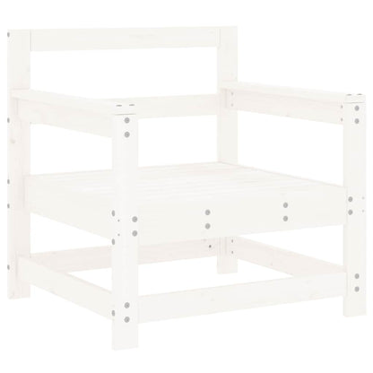 Patio Chairs with Cushions 2 pcs White Solid Wood Pine