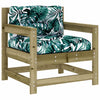 Garden Chairs with Cushions 2 pcs Impregnated Wood Pine