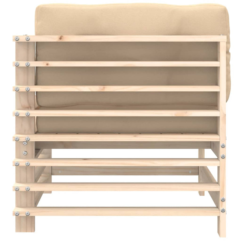 Corner Sofas with Cushions 2 pcs Solid Wood Pine