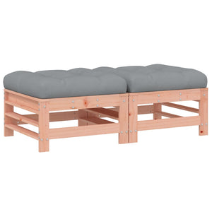 Garden Footstools with Cushions 2pcs Solid Wood Douglas