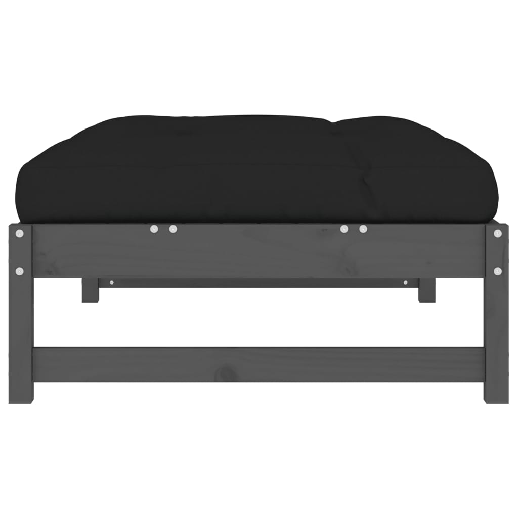 Garden Footstool | Grey | Solid pine wood | Large | Modular