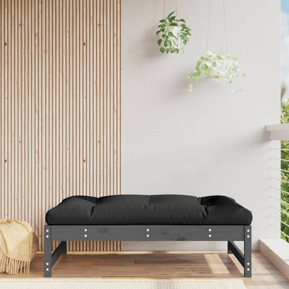 Garden Footstool | Grey | Solid pine wood | Large | Modular