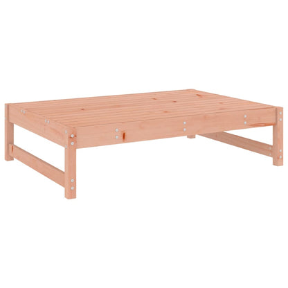 Garden Footstool | Grey and Wood | Solid Douglas wood, Oxford fabric
