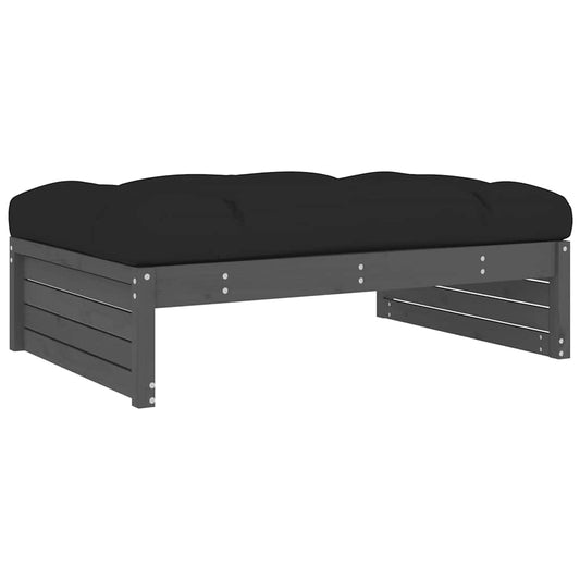 Garden Footstool Grey 120x80 cm Solid Wood Pine