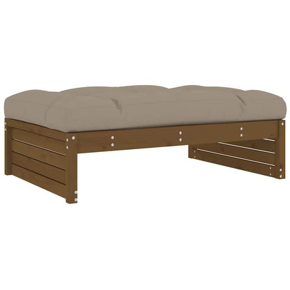 Garden Footstool | Honey brown | Solid pine wood | 120 x 84 x 30 cm