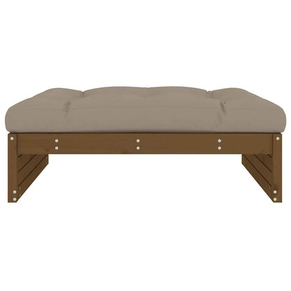Garden Footstool | Honey brown | Solid pine wood | 120 x 84 x 30 cm