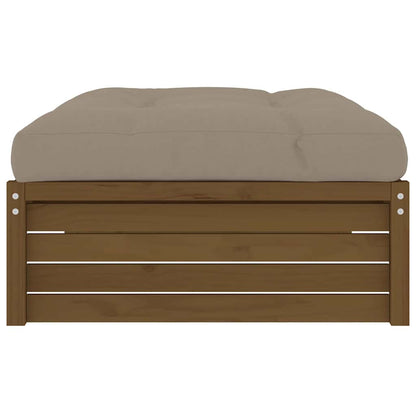 Garden Footstool | Honey brown | Solid pine wood | 120 x 84 x 30 cm