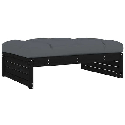 Garden Footstool | Black, Anthracite | Solid pine wood | 120x80 cm