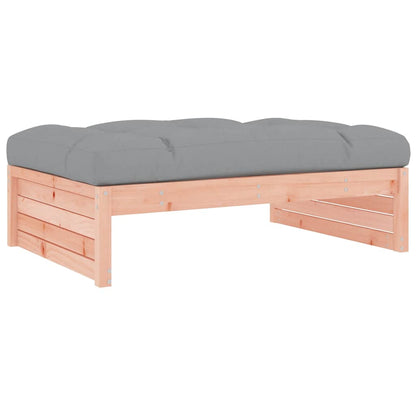 Garden Footstool | Grey, Natural Wood