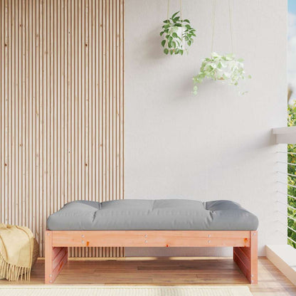 Garden Footstool | Grey, Natural Wood