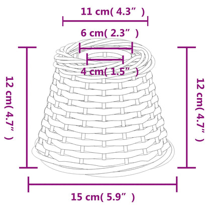 Ceiling Lamp Shade White Ø15x12 cm Wicker