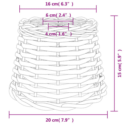 Ceiling Lamp Shade White Ø20x15 cm Wicker