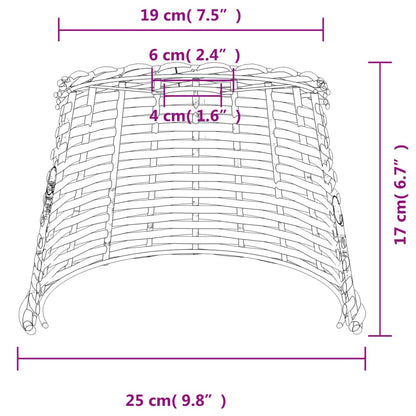 Ceiling Lamp Shade White Ø25x17 cm Wicker