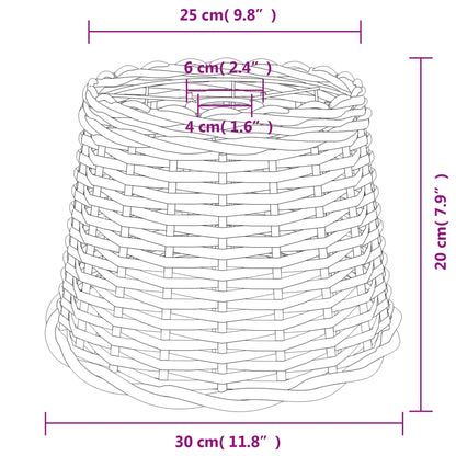 Ceiling Lamp Shade White Ø30x20 cm Wicker