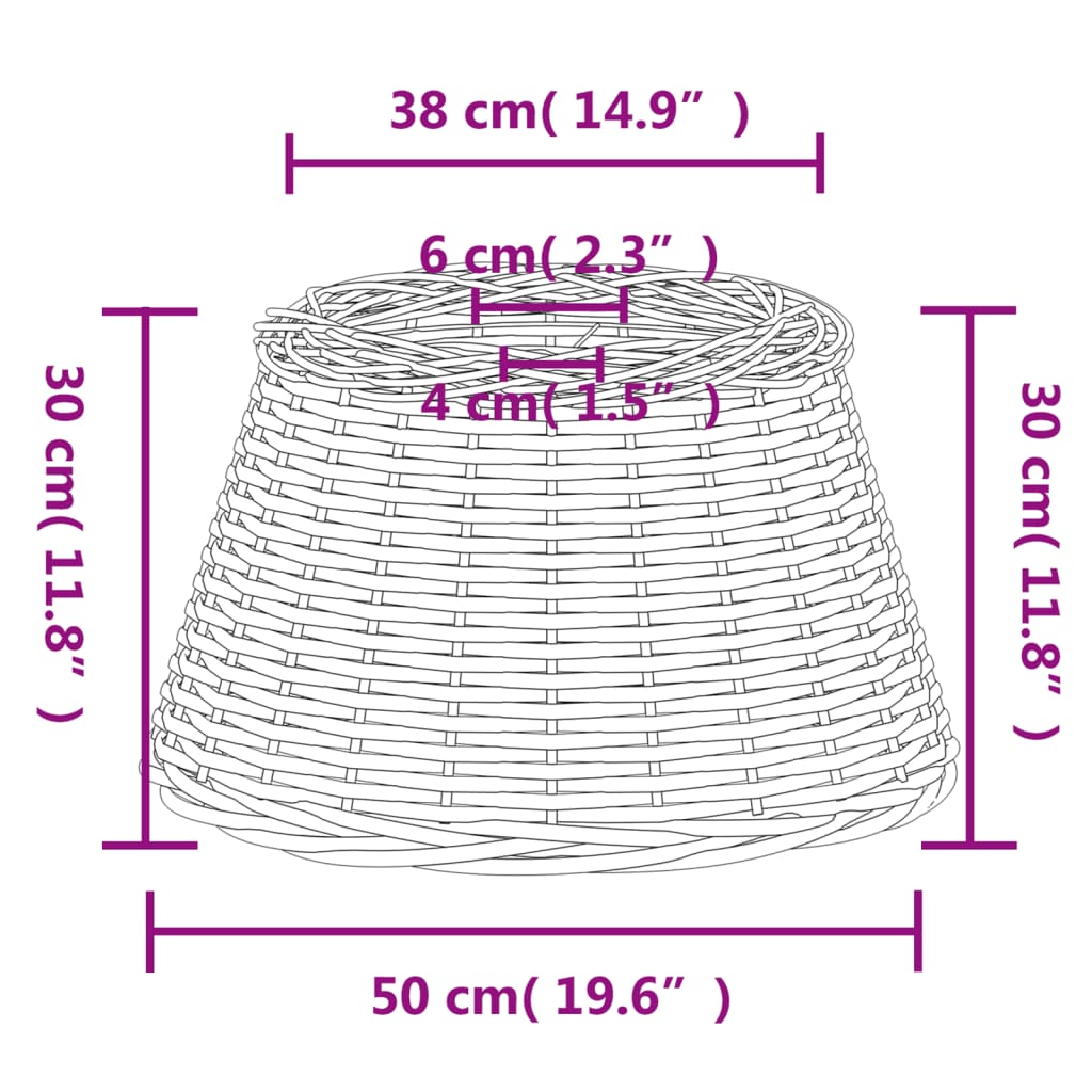 Ceiling Lamp Shade White Ø50x30 cm Wicker