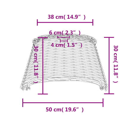 Ceiling Lamp Shade White Ø50x30 cm Wicker