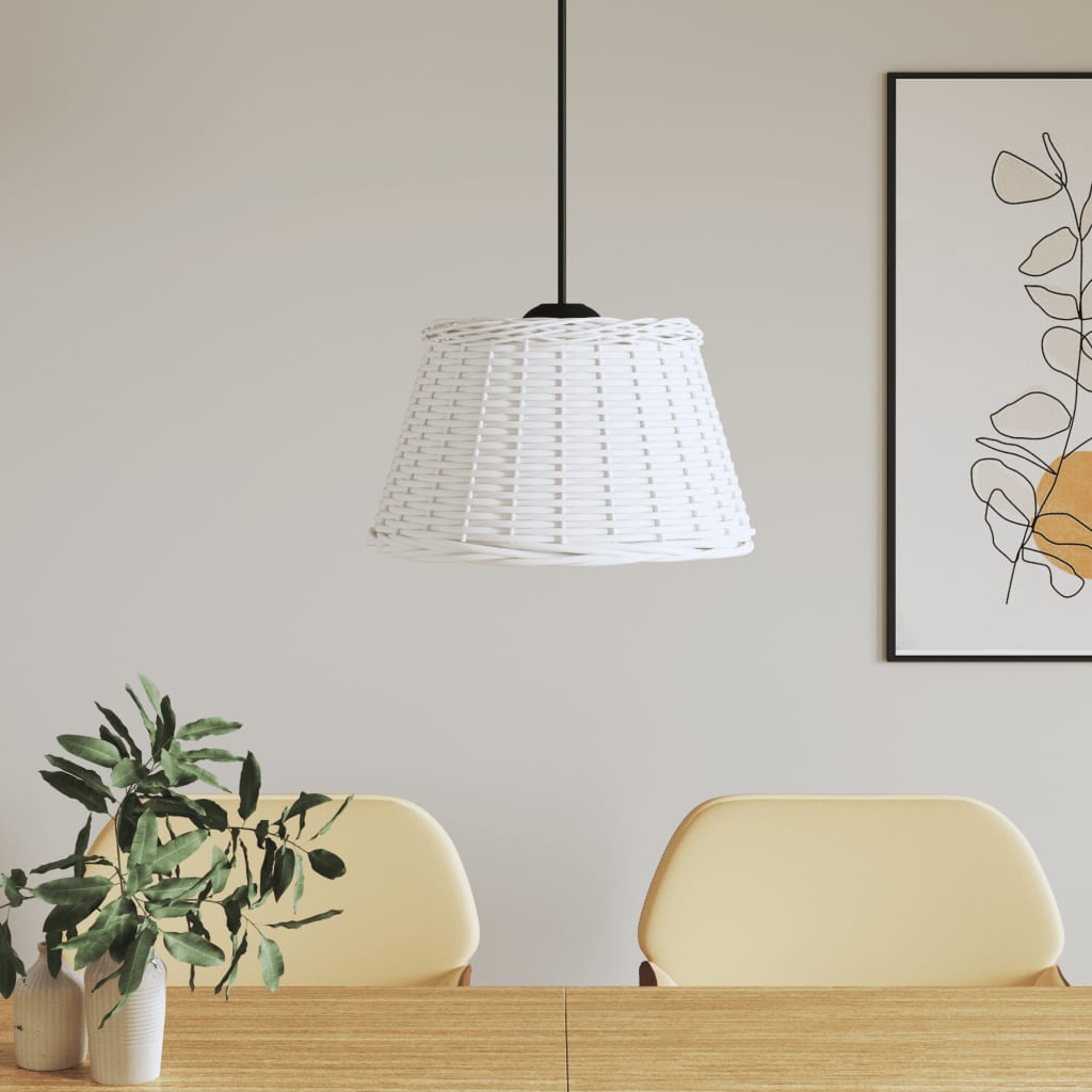 Ceiling Lamp Shade White Ø50x30 cm Wicker