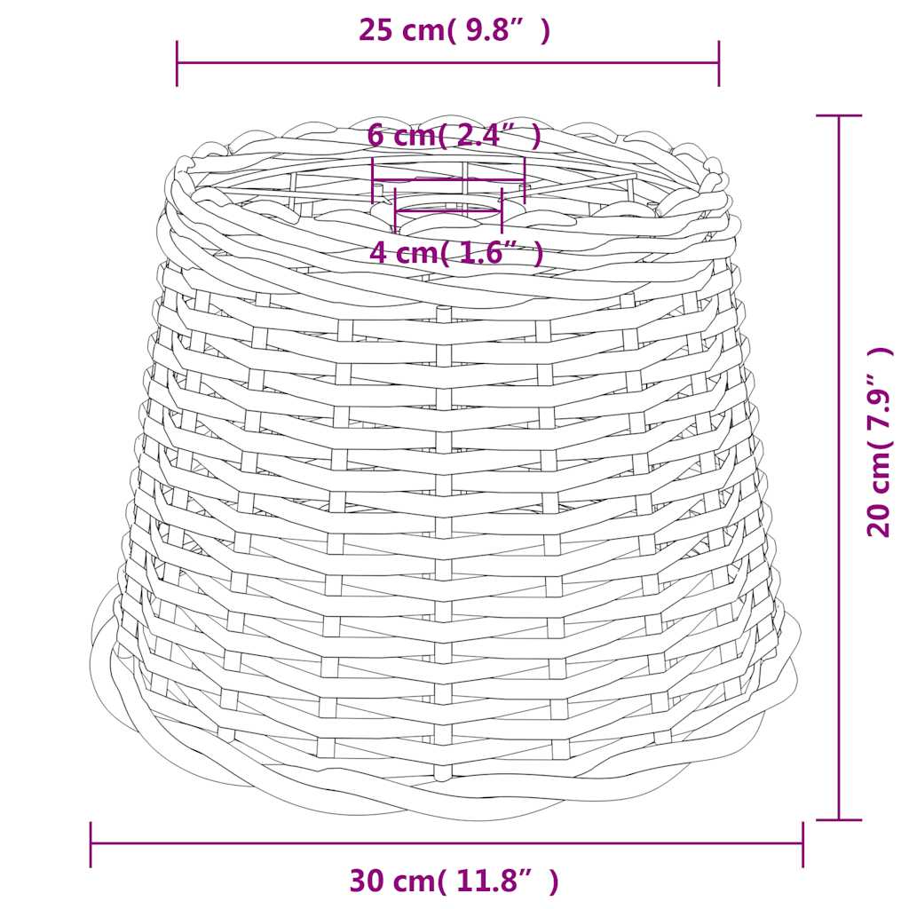 Ceiling Lamp Shade Brown Ø30x20 cm Wicker