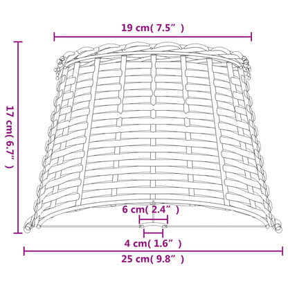 Lamp Shade White Ø25x17 cm Wicker