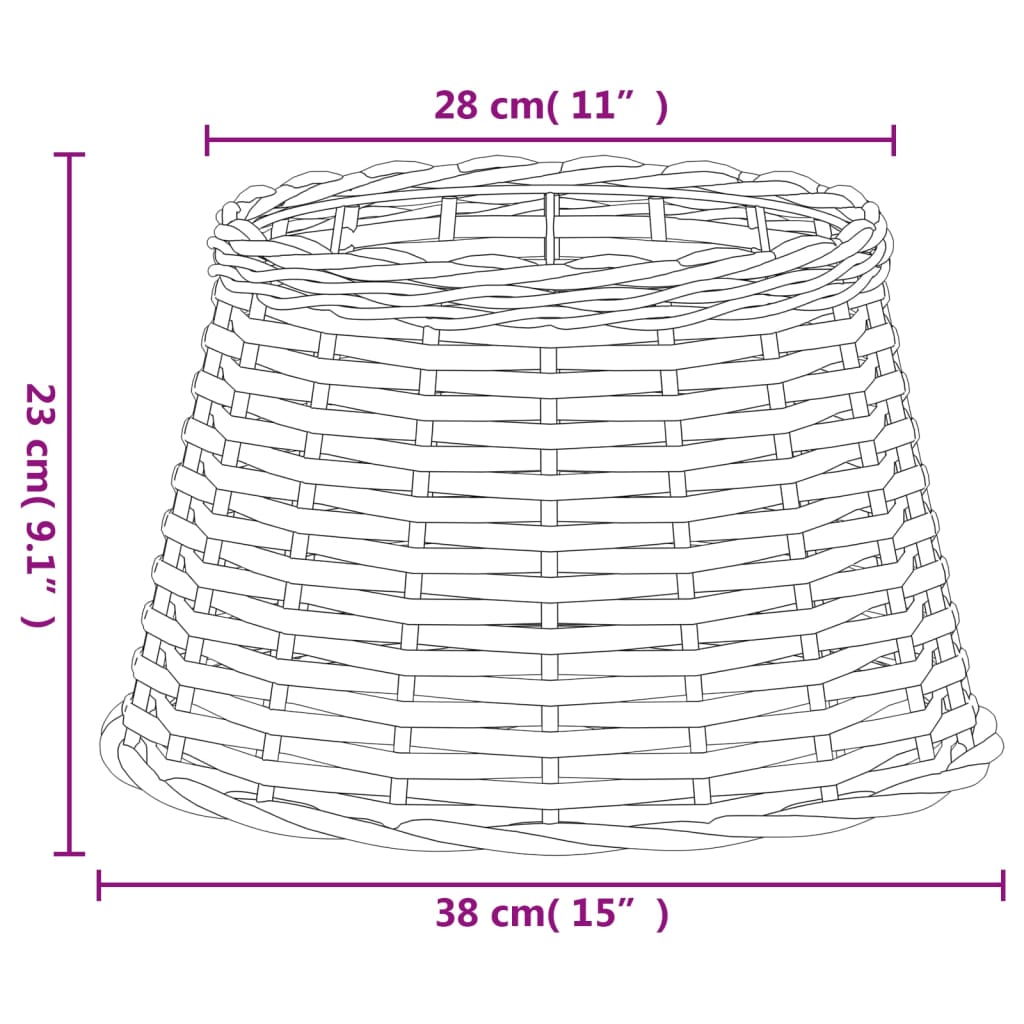 Lamp Shade White Ø38x23 cm Wicker