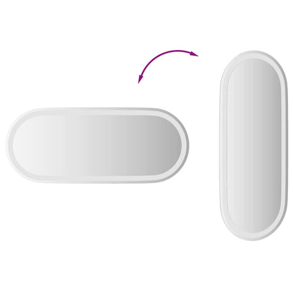 LED Bathroom Mirror Transparent Glass 35.4 x 15.7 in