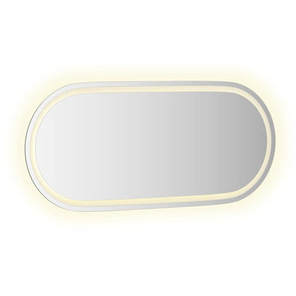 LED Bathroom Mirror Transparent Glass 39.4 x 17.7 in