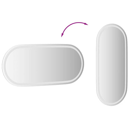 LED Bathroom Mirror Transparent Glass 39.4 x 17.7 in