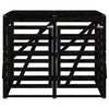 Double Wheelie Bin Storage Black Solid Wood Pine