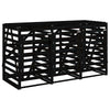 Triple Wheelie Bin Storage Black Solid Wood Pine