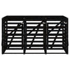 Triple Wheelie Bin Storage Black Solid Wood Pine