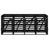Quadruple Wheelie Bin Storage Black Solid Wood Pine