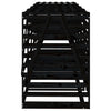 Quadruple Wheelie Bin Storage Black Solid Wood Pine