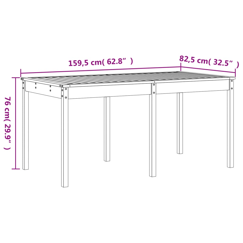 13 Piece Garden Dining Set Grey Solid Wood Pine