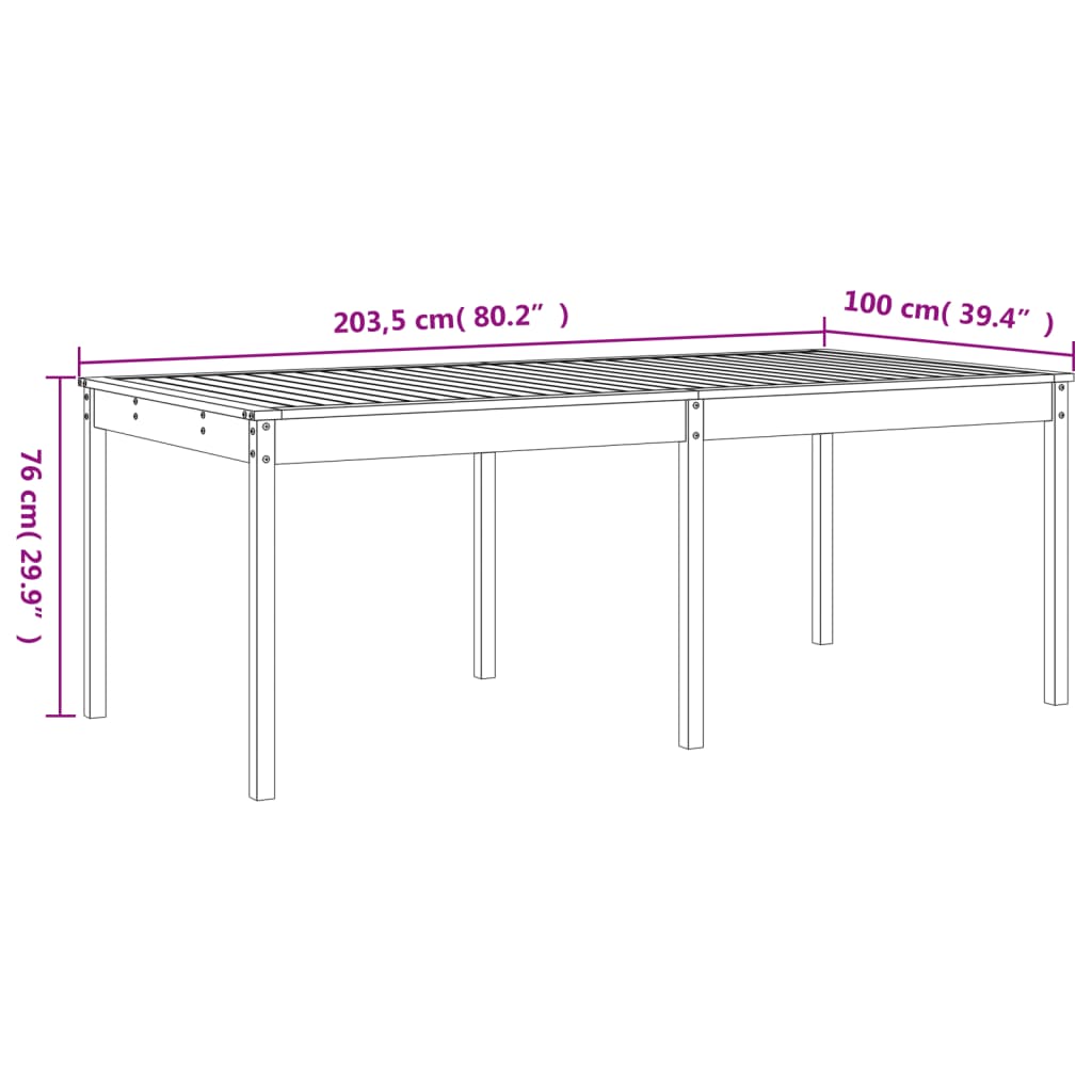 Garden Dining Set | Natural wood | Solid Douglas wood | Large | Durable