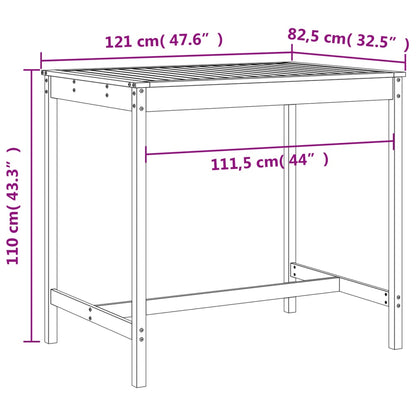 5 Piece Garden Bar Set Solid Wood Pine