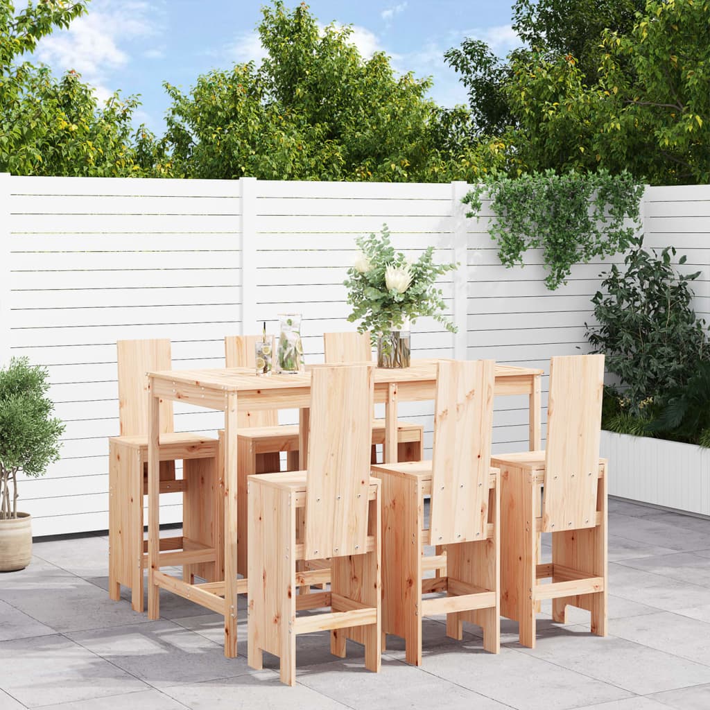 Garden Bar Set | Natural Pine | Solid Pine Wood | Regular |  Footrest