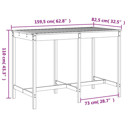 Garden Bar Set | White | Solid Pine Wood | Seats 6 | Footrest