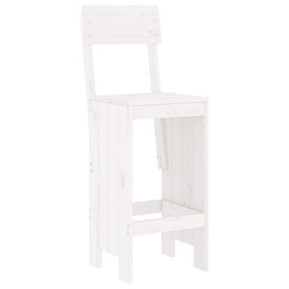 3 Piece Garden Bar Set White Solid Wood Pine