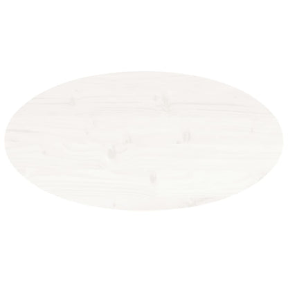 Table Top White 70x35x2.5 cm Solid Wood Pine Oval