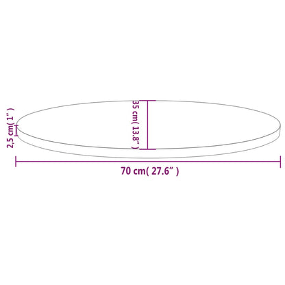 Table Top White 70x35x2.5 cm Solid Wood Pine Oval
