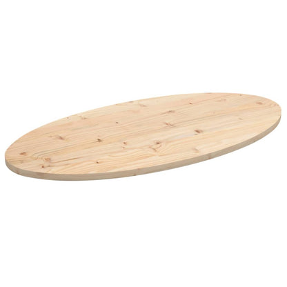 Table Top 90x45x2.5 cm Solid Wood Pine Oval