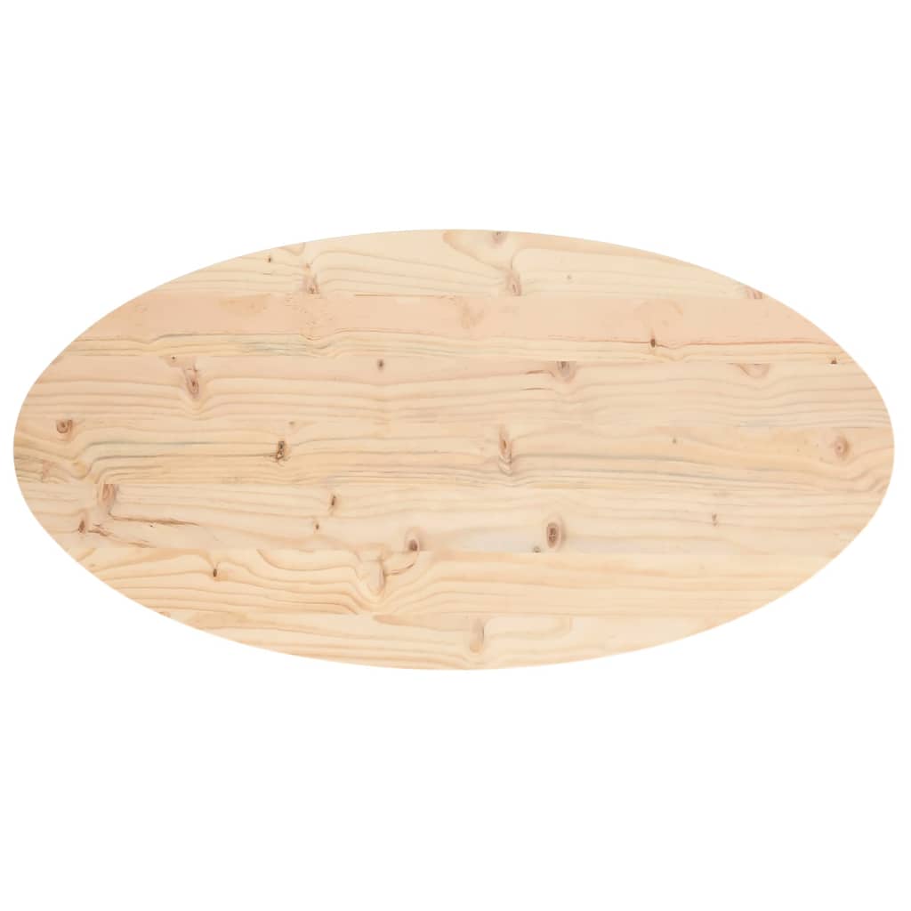 Table Top 90x45x2.5 cm Solid Wood Pine Oval