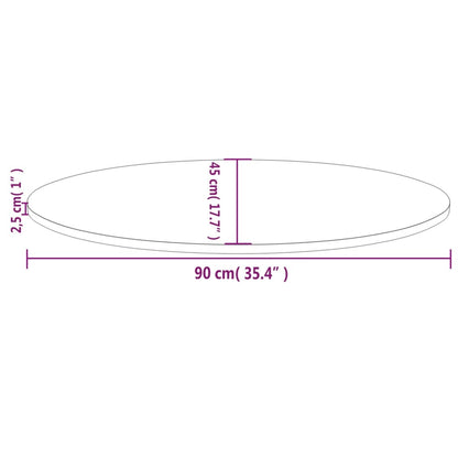 Table Top White 90x45x2.5 cm Solid Wood Pine Oval