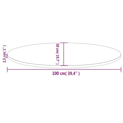 Table Top 100x50x2.5 cm Solid Wood Pine Oval