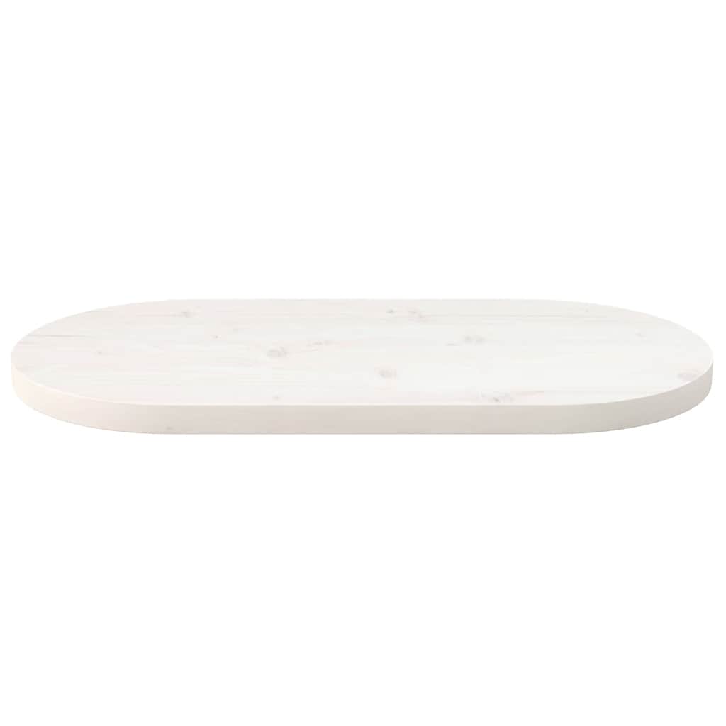 Table Top White 60x30x2.5 cm Solid Wood Pine Oval