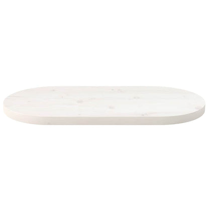 Table Top White 60x30x2.5 cm Solid Wood Pine Oval